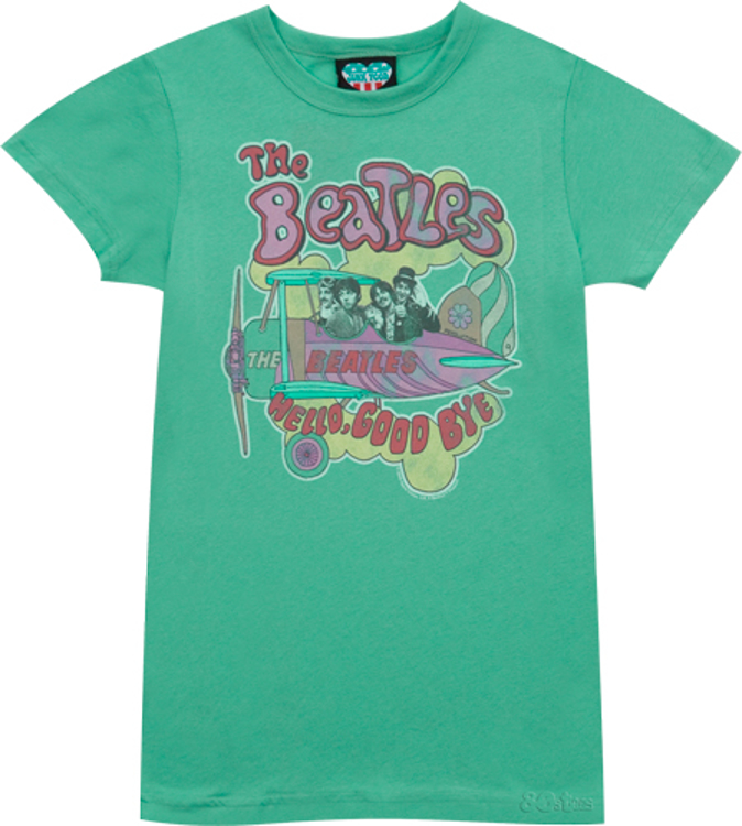 Picture of Beatles T-Shirt: Ladies Green T-Shirt "Hello, Good Bye"