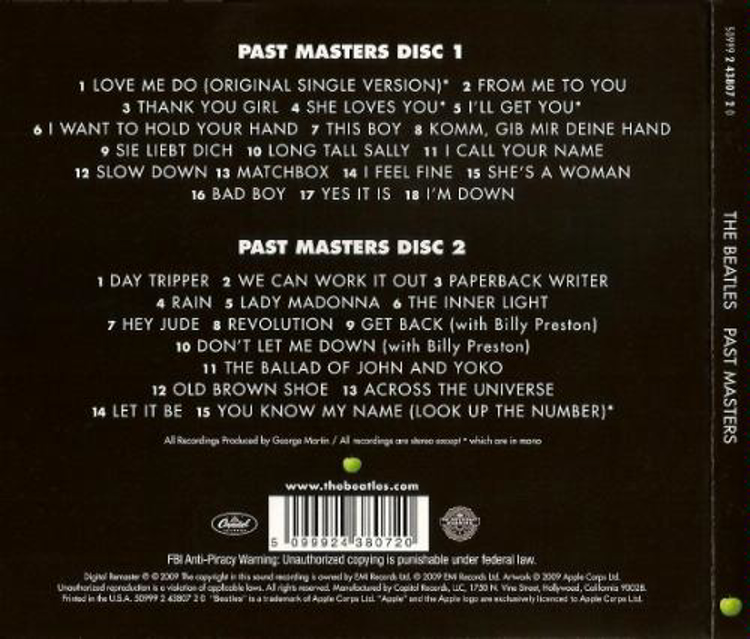 Picture of Beatles CD Past Masters Vol 1 & 2 (2009 Remaster)