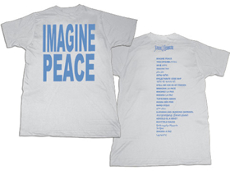 Picture of Beatles T-Shirt: John Lennon "IMAGINE" White with Blue Print