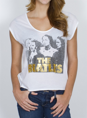 Picture of Beatles T-Shirt: Womens Gold Foil 