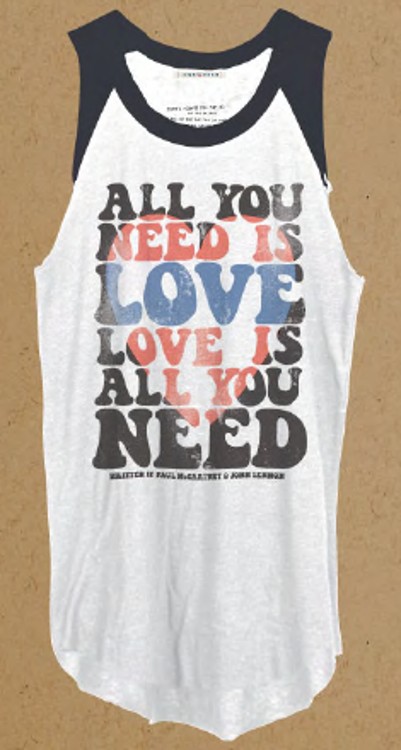 Picture of Beatles Female T-Shirt: Lyric Collection "All You Need is Love"
