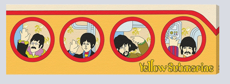 Picture of Beatles ART: 36"  X 12"  Yellow Submarine Portholes