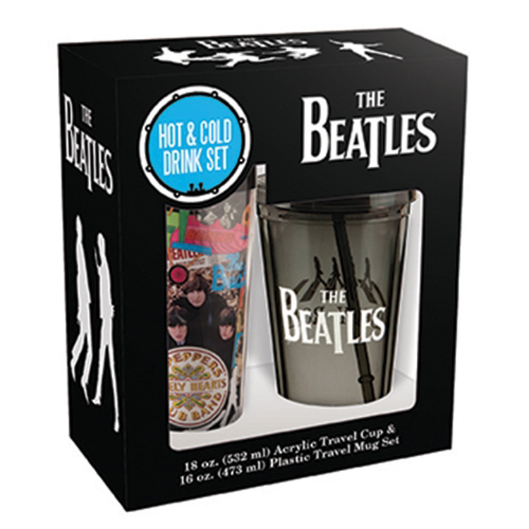 Picture of Beatles Mugs:Plastic Travel Mug & 18oz Acrylic Cup Set