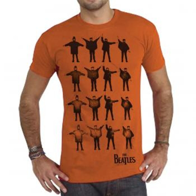 Picture of Beatles Adult T-Shirt: "Help" Burnt Orange