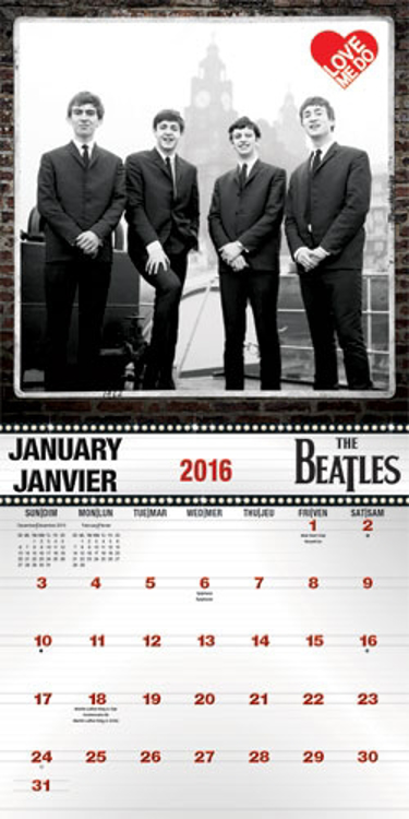 Picture of Beatles Calendar: 2016 Wall Calendar  (Bilingual FRE)