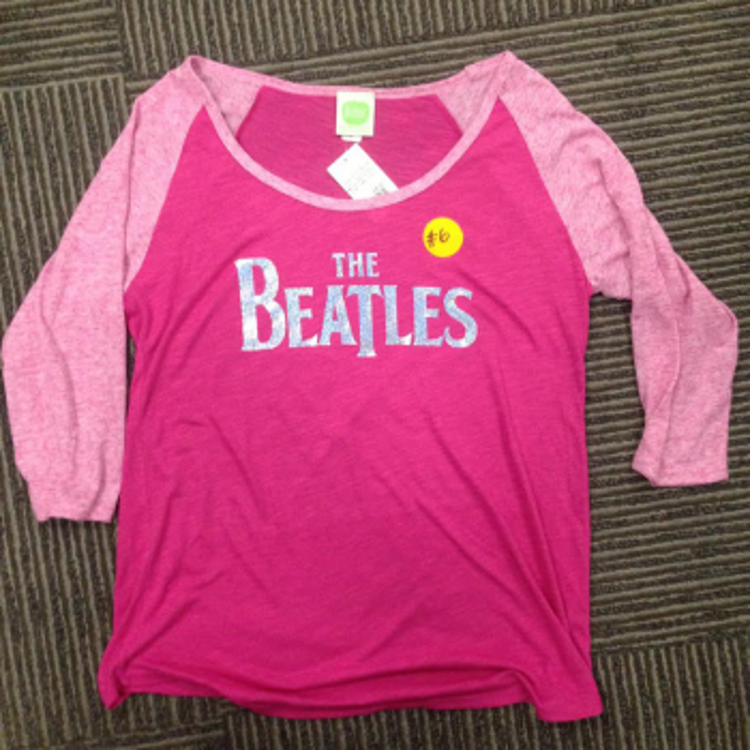 Picture of Beatles Jr's T-Shirt: Pink Foil Raglan