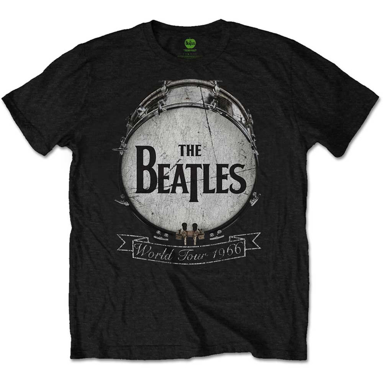 Picture of Beatles Adult T-Shirt: Drum Skin Logo 66 Tour - Black