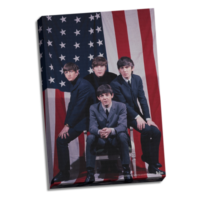 Picture of Beatles ART: 24"  X  36"  The Beatles US Flag Canvas