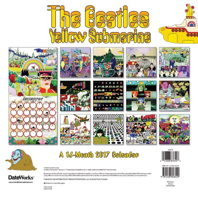 Picture of Beatles Calendar: 2017 Yellow Submarine Wall Calendar