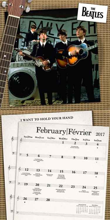 Picture of Beatles Calendar: 2017 Wall Calendar  (Bilingual FRE)