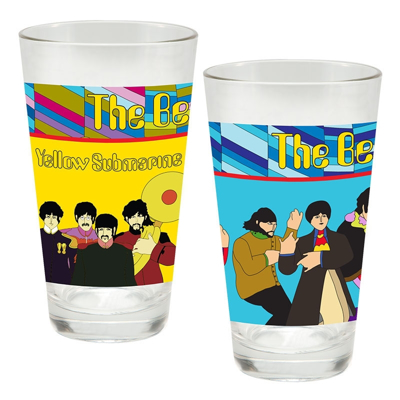Picture of Beatles Glasses: The Beatles "Yellow Submarine" 2 pc. Laser Decal Glass Set