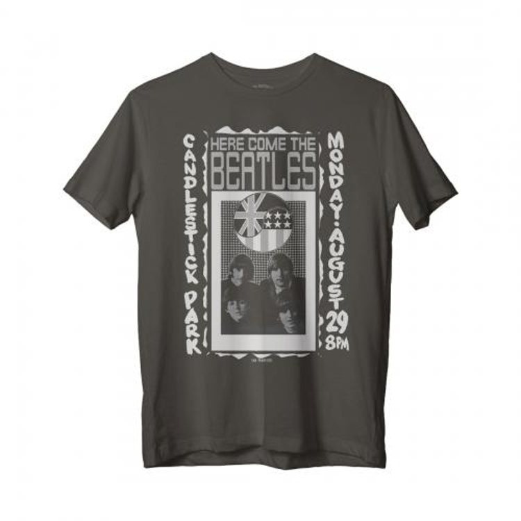 Picture of Beatles Adult T-Shirt: Beatles Candlestick Poster (Black)