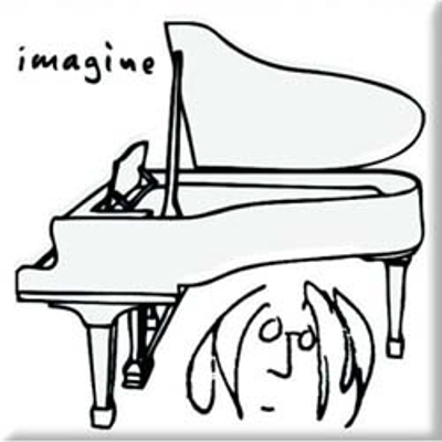 Picture of Beatles Magnet: John Lennon "Imagine Black on White"