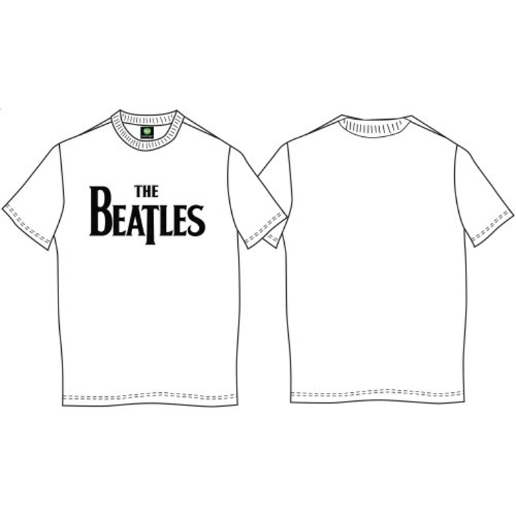 Picture of Beatles Adult T-Shirt: Classic Drop T Logo on White Shirt