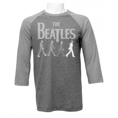 Picture of Beatles Adult T-Shirt: Abbey Road Raglan 2 Shades of Grey