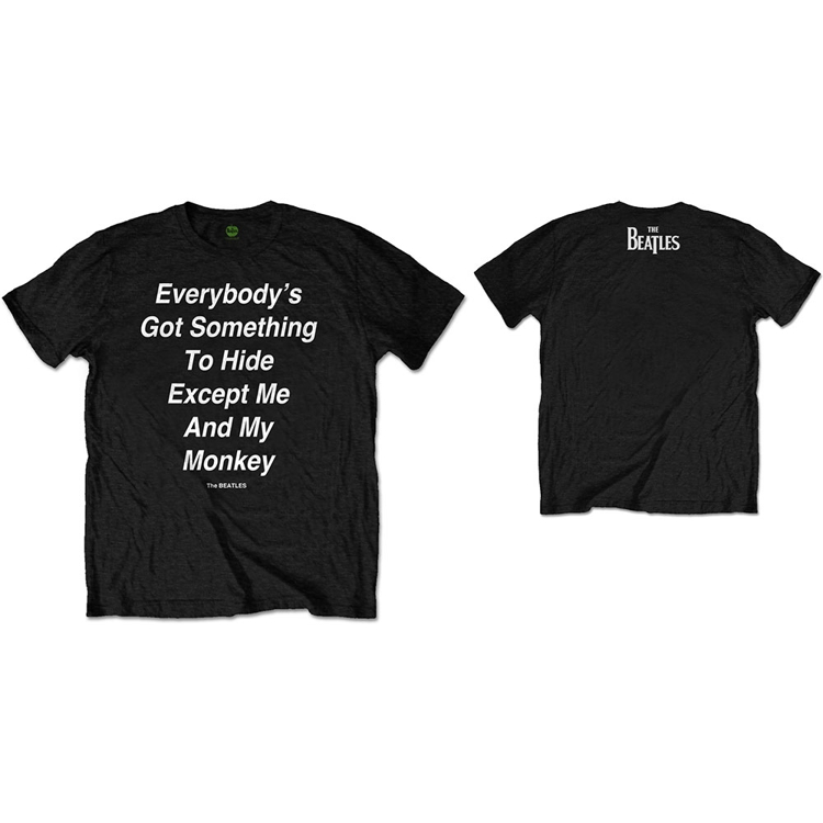 Picture of Beatles Adult T-Shirt: Beatles Song Lyric Edition " 'Everybody's Got Something to Hide Except Me And My Monkey"