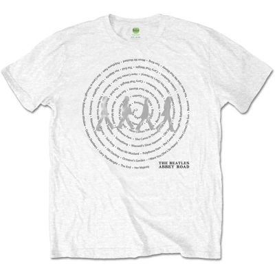 Picture of Beatles Adult T-Shirt: Abbey Road Song Swirl (White)
