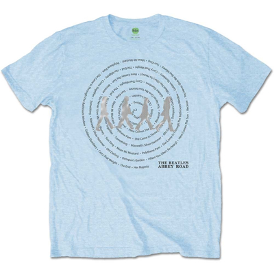 Picture of Beatles Adult T-Shirt: Abbey Road Song Swirl (Blue)