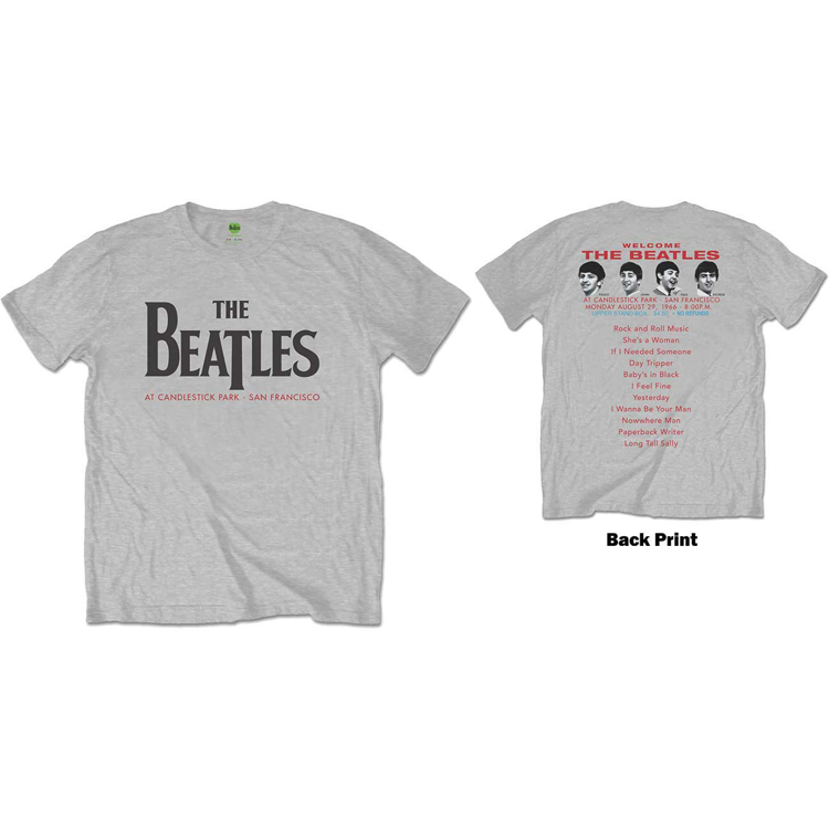 Picture of Beatles Adult T-Shirt: Candlestick Park 1966 Set List