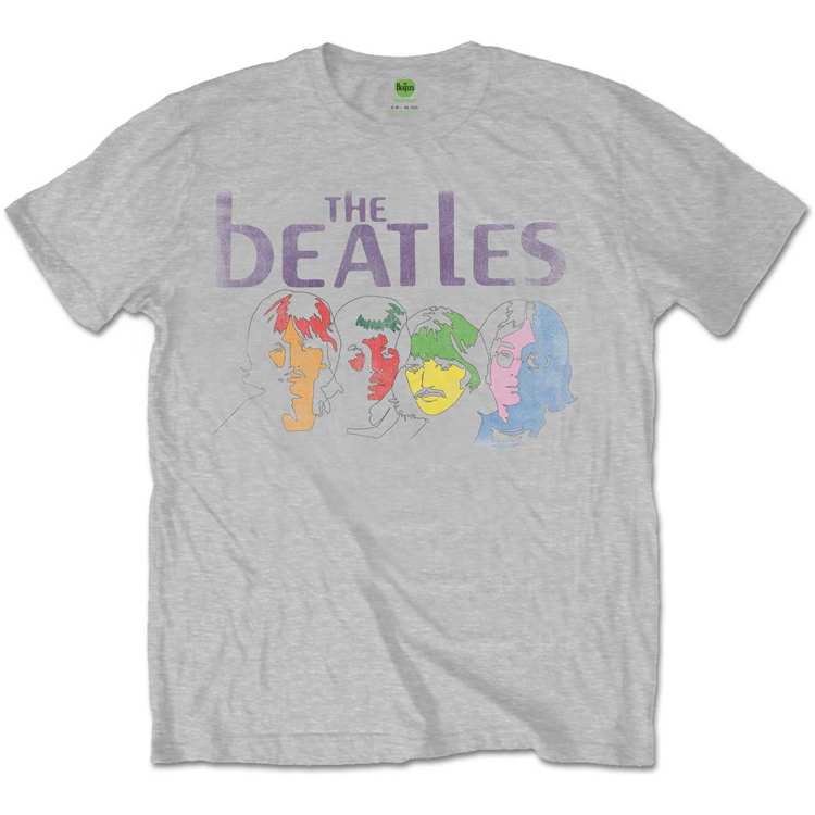 Picture of Beatles Adult T-Shirt: White Album Color Faces