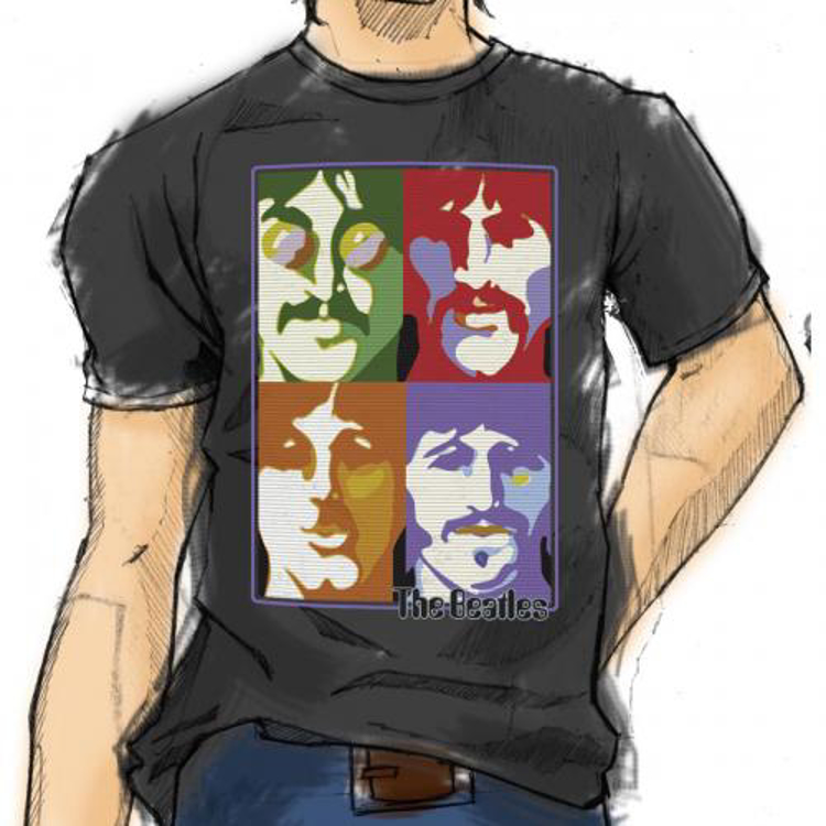 Picture of Beatles Adult T-Shirt: Poster Faces