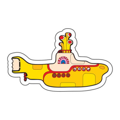 Picture of Beatles Sticker:  Yellow Submarine Cutout Sticker