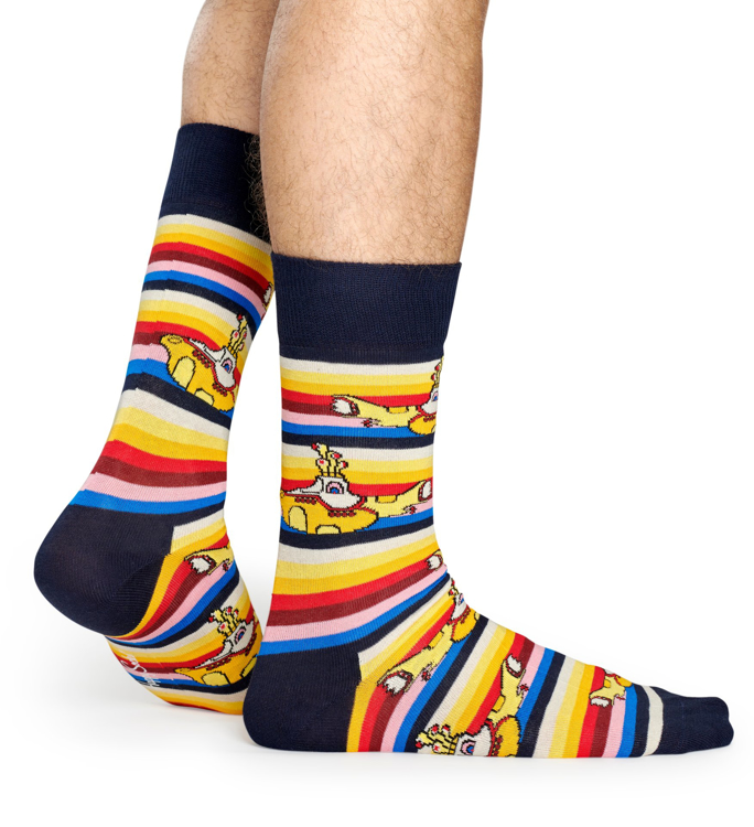 Picture of Beatles Socks: Happy Socks Men's Yellow Submarine Striped Socks