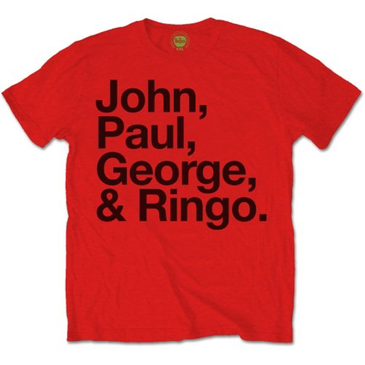 Picture of Beatles Adult T-Shirt: JPGR Red