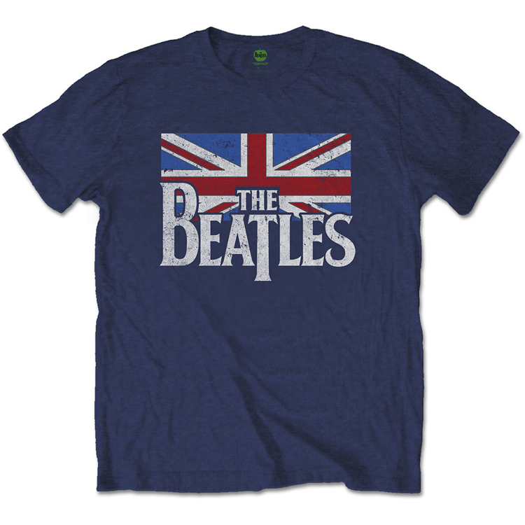 Picture of Beatles Adult T-Shirt: British Flag - Union Jack Navy