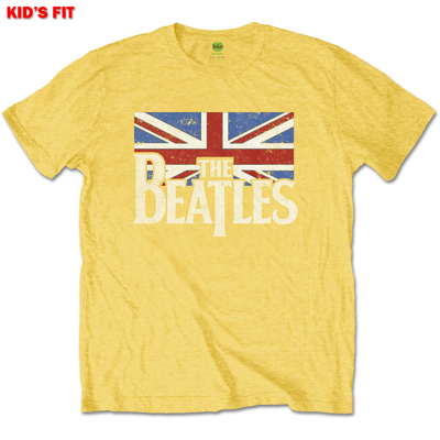 Picture of Beatles Kid Shirt: The Beatles Drop T Logo Flag - Yellow