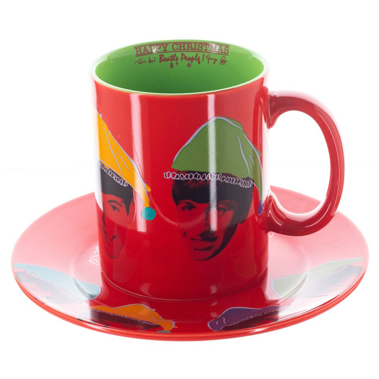 Picture of Beatles Cup & Saucer: The Beatles Christmas Ceramic 16 oz. Mug & Saucer Set
