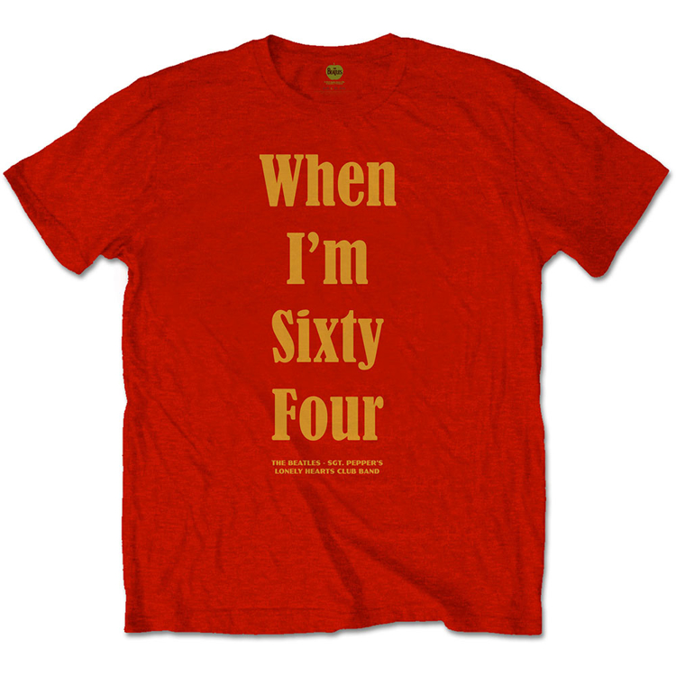 Picture of Beatles Adult T-Shirt: Beatles  "When I'm 64"
