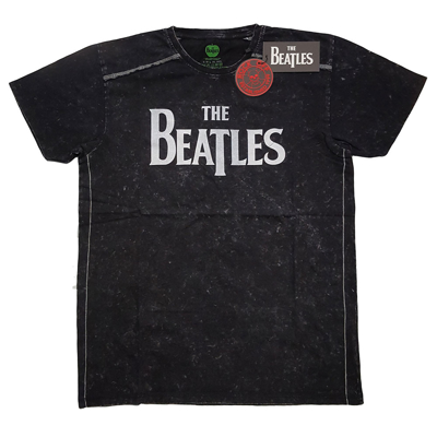 Picture of Beatles Adult T-Shirt: Classic Black Drop-T Snow Wash (Black)