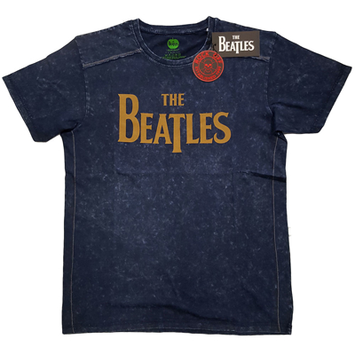 Picture of Beatles Adult T-Shirt: Classic Black Drop-T Snow Wash (Navy)