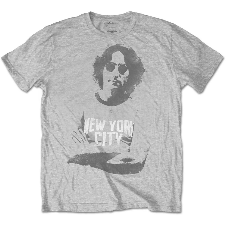 Picture of Beatles Adult T-Shirt: John Lennon NYC Grey