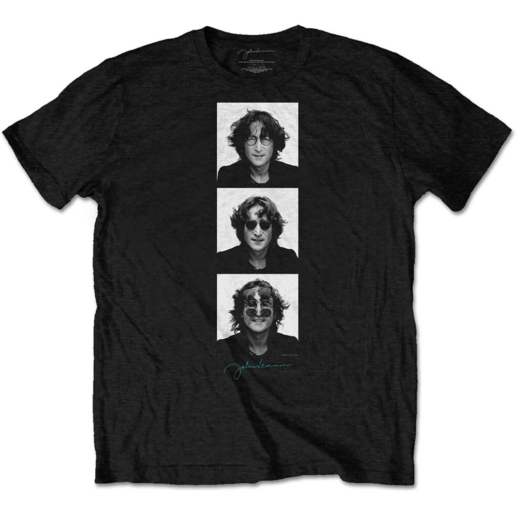 Picture of Beatles Adult T-Shirt: John Lennon Photo Stack