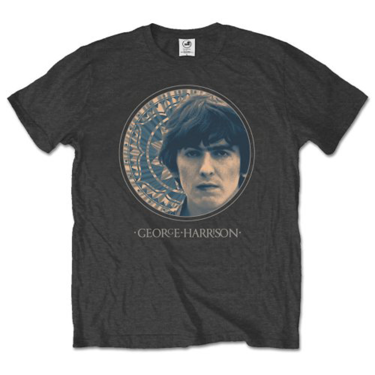 Picture of Beatles Adult T-Shirt: George Harrison Young Circle Portrait