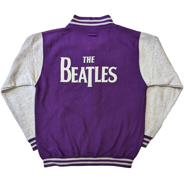 Picture of Beatles Unisex Varsity Jacket: The Beatles Logo Purple & Grey