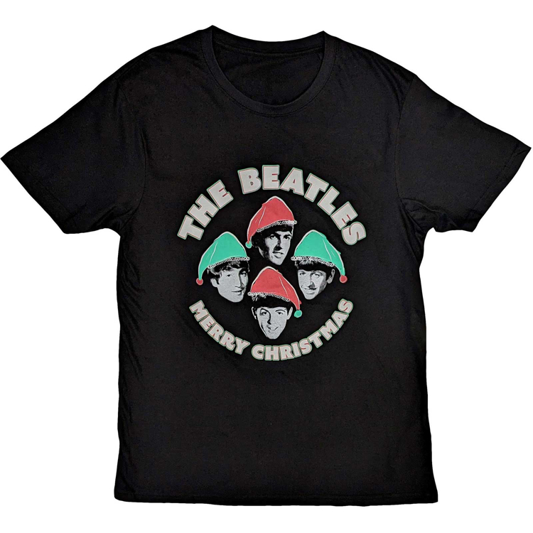 Picture of Beatles Adult T-Shirt: Beatles Christmas Hats