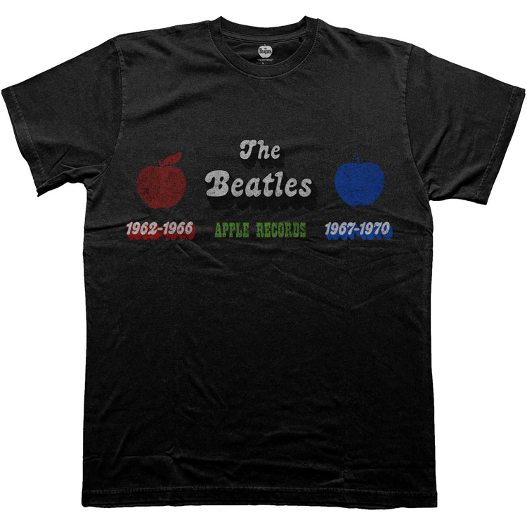 Picture of Beatles Adult T-Shirt: The Beatles Apple Years Red & Blue Records
