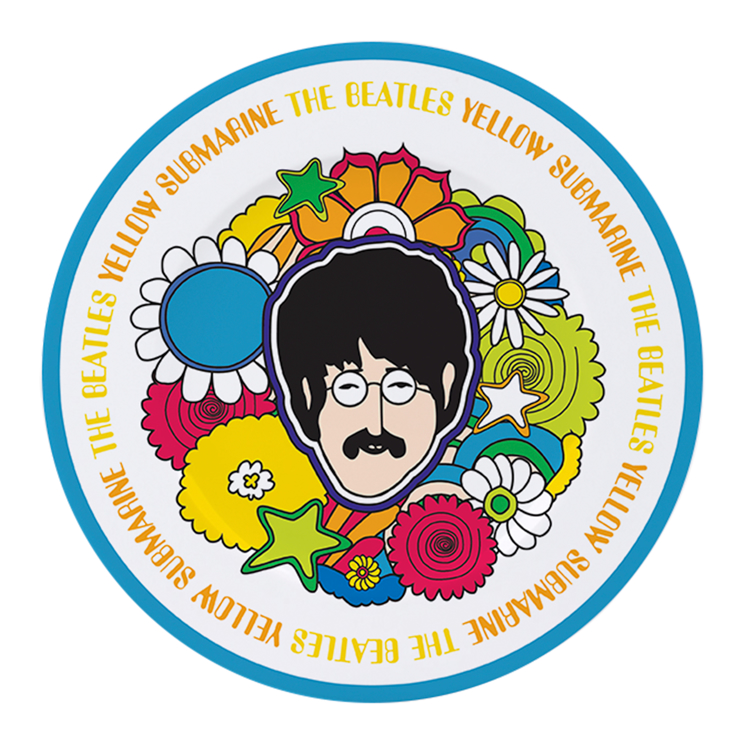 Picture of Beatles Plate: Yellow Submarine Flowers 4 pc Porcelain Dinner Plate Set