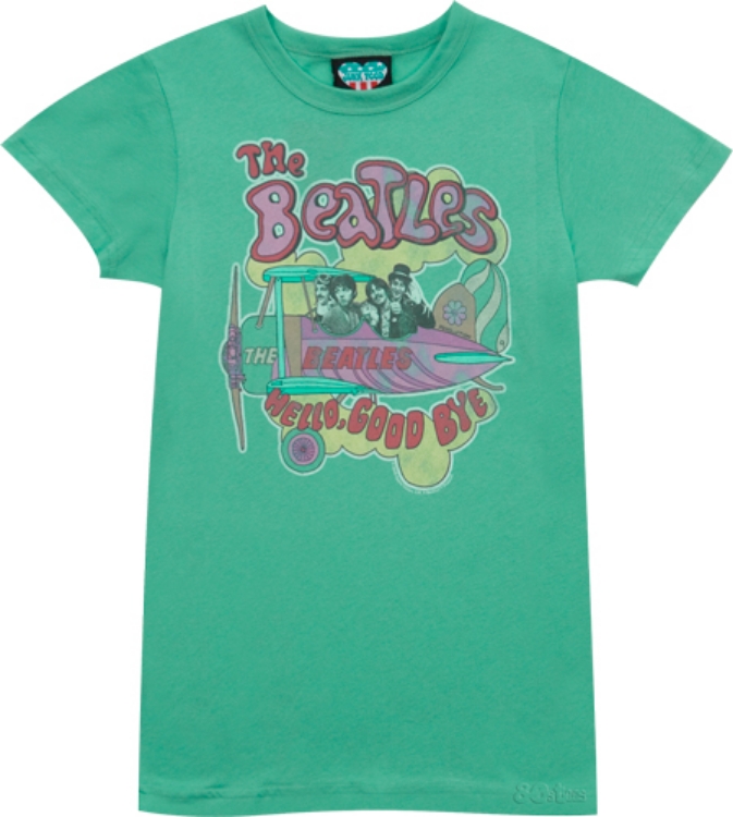 Picture of Beatles T-Shirt: Ladies Green T-Shirt "Hello, Good Bye"
