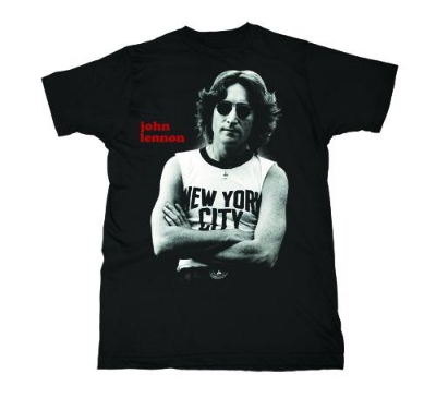 Show details for T-Shirt: John Lennon New York City pose/Black & White Picture of T-Shirt: John Lennon New York City pose/Black & White
