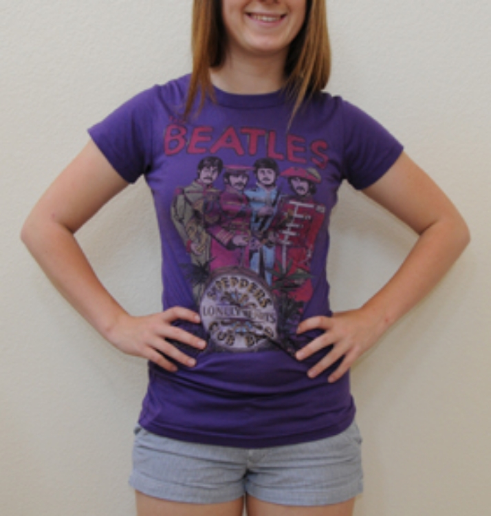 Picture of Beatles T-Shirt: This Womens /Jrs Junkfood Sgt Peppers Purple