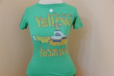 Show details for Beatles T-Shirt: Ladies Green Yellow Sub Picture of Beatles T-Shirt: Ladies Green Yellow Sub
