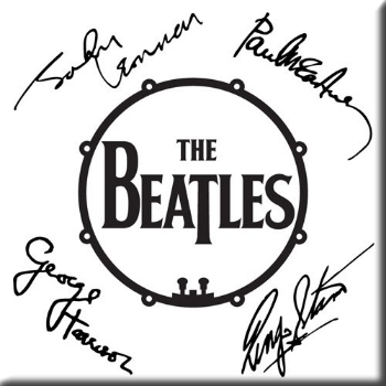 4 Calamite Metalliche The Beatles - 7x7 Cm - Gadget Ufficiale Per Frigorifero