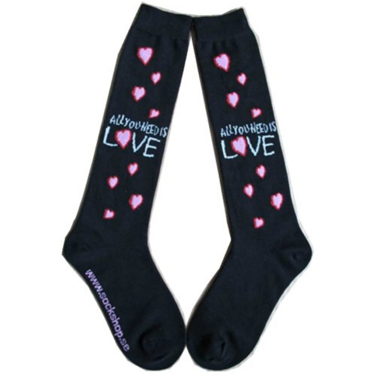 Picture of Beatles Socks: The Beatles Women's Knee High Socks (Black) All You Need