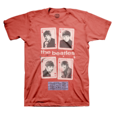 Show details for Beatles Adult T-Shirt: Vegas Cards & 1964 Ticket Picture of Beatles Adult T-Shirt: Vegas Cards & 1964 Ticket