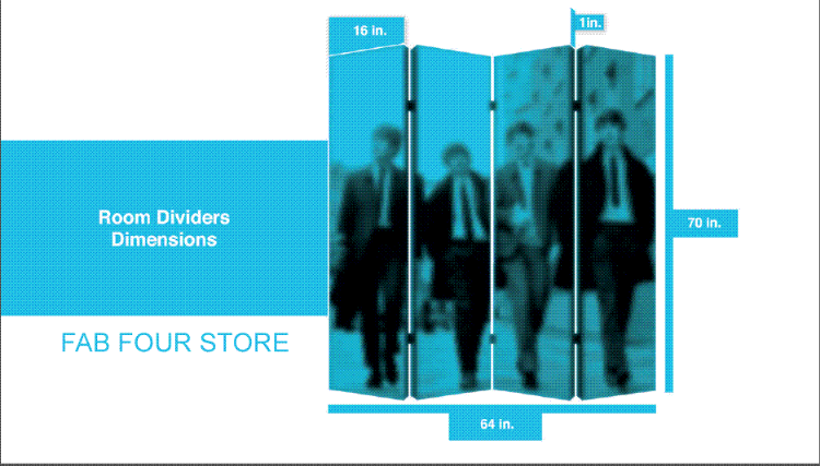 Picture of Beatles Room Divider: The Beatles Walking London 1963 (4 Panel)
