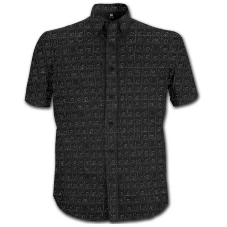 Picture of Beatles Dress Shirt: Black Hard Day's Night Pattern